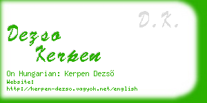 dezso kerpen business card